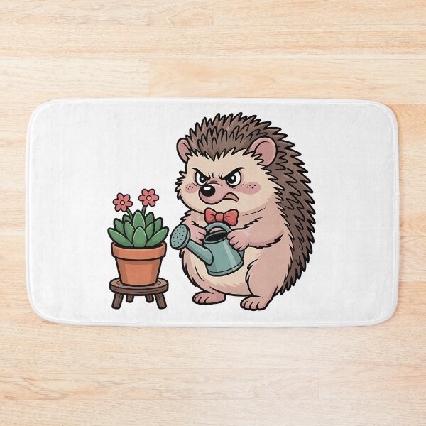 Item preview, Grumpy Hedgehog Gardener with Bow Tie designed and sold by Mr-wow.