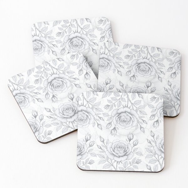 Item preview, Soft Rose Botanical Sketch Pattern designed and sold by imperiumpublicitario .