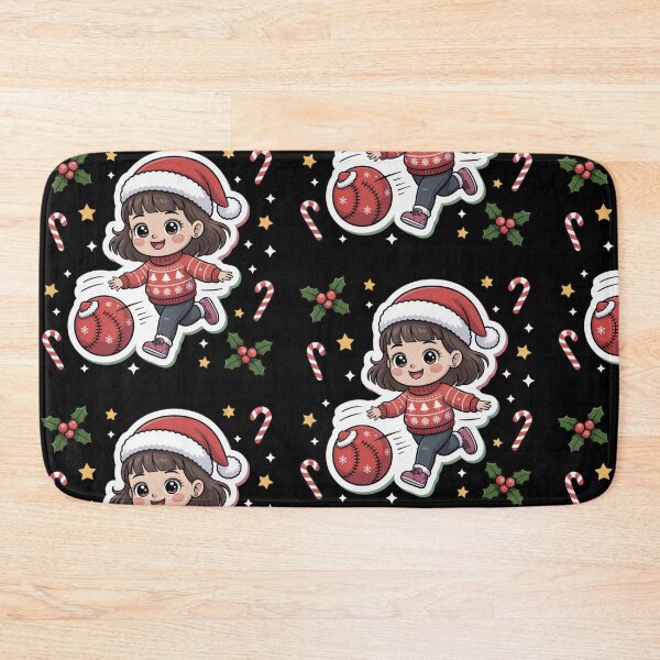 Item preview, Cute Kawaii Christmas  - Kickball girl designed and sold by DamioPolArt.