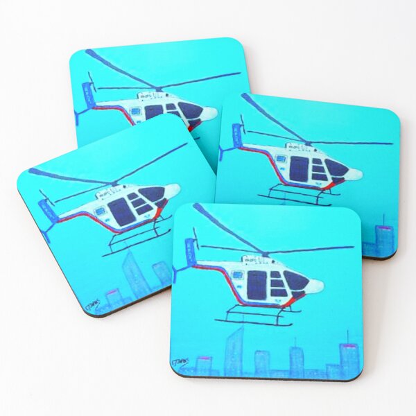 Item preview, RFDS Helicopter over the city on a foggy day designed and sold by EJCairns.