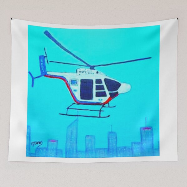 Item preview, RFDS Helicopter over the city on a foggy day designed and sold by EJCairns.