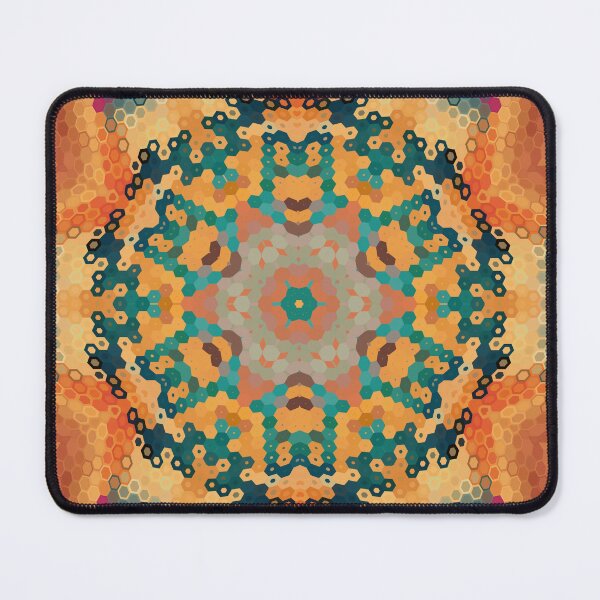 Item preview, Hex Mandala Orange and Blue designed and sold by WormholeOrbital.