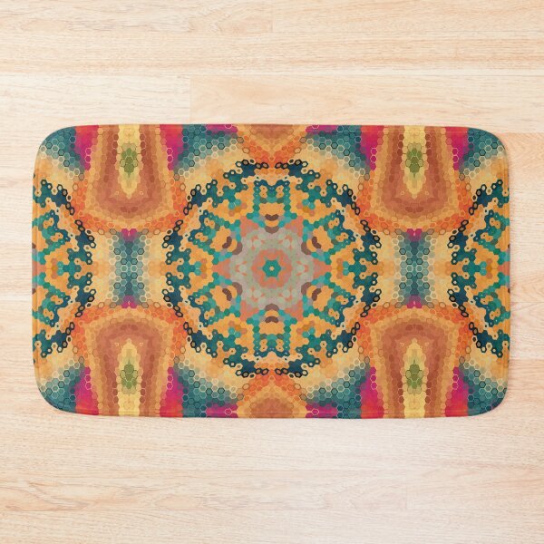 Item preview, Hex Mandala Orange and Blue designed and sold by WormholeOrbital.