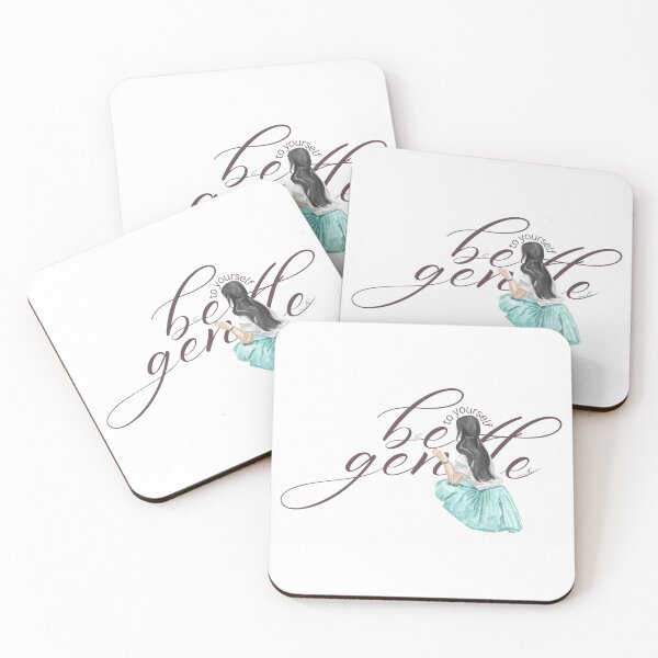 Item preview, Be Gentle to Yourself Affirmation with Girl Illustration | Self Care Motivational Art designed and sold by Cozyscribbles.