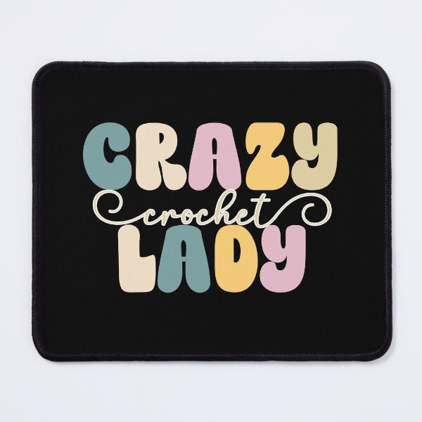 Item preview, Crazy Crochet Lady – Retro Funky Yarn Lover Design designed and sold by HappyHobbyist.