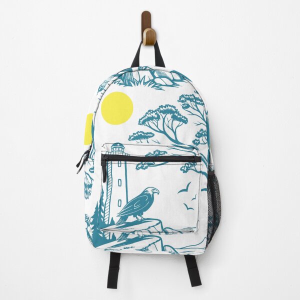 Item preview, Mystic Lighthouse and Eagle – Vintage Nature Illustration designed and sold by GOODARTENOON.
