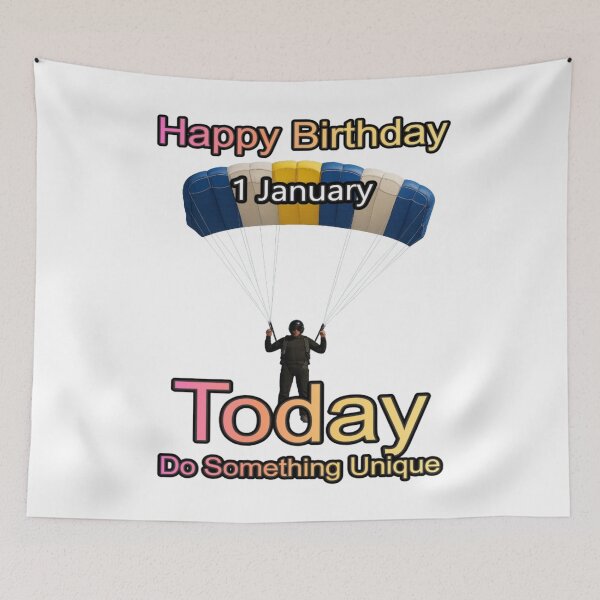 Item preview, Birthday Parachutist 1 January designed and sold by ariksworld.