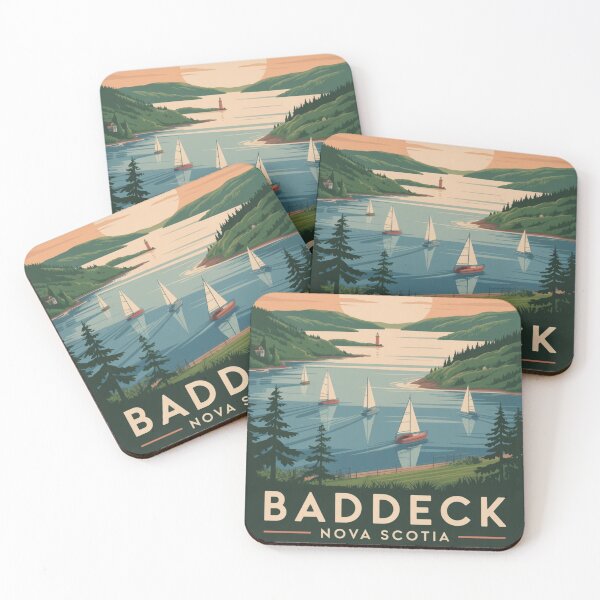 Item preview, Baddeck Nova Scotia Vintage Travel Poster – Bras d’Or Lake Sunset designed and sold by Timeless Design.