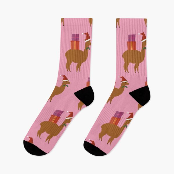 Item preview, Christmas alpacas on pink designed and sold by reneesillus.