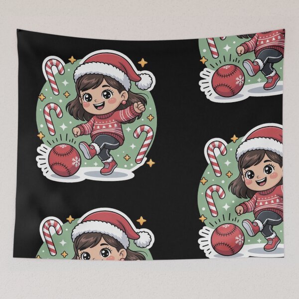 Item preview, Cute Kawaii Christmas - Kickball daughter designed and sold by DamioPolArt.