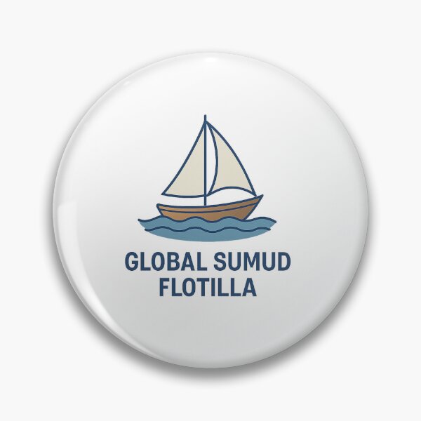 Item preview, Global Sumud Flotilla | Classic Sailing Boat on Waves Illustration designed and sold by ✨ Daily Vibe Studio ✨.