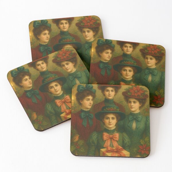Item preview, Victorian Christmas Gift Ladies Holiday Portrait Vintage Xmas Design designed and sold by freackly.
