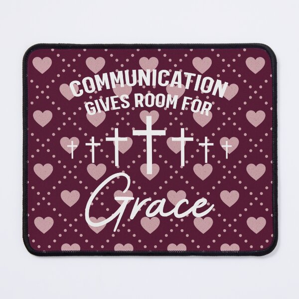 Item preview, Communication Gives Room For Grace Christian Faith - White Cross - Christian - Pink Hearts designed and sold by Luvjesus2.