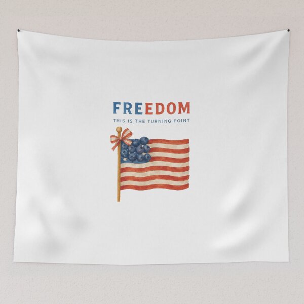 Item preview, Red, White and Blueberries Retro Freedom This Is The Turning Point designed and sold by modoodles357.