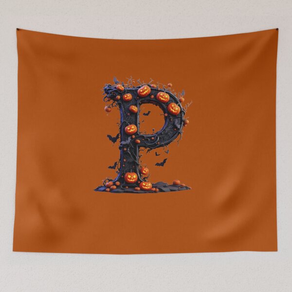 Item preview, Copy of Gothic P Halloween Alphabet Monogram, Gothic Letter Art Print for home decor and clothes  designed and sold by TheGaliyaStudio.