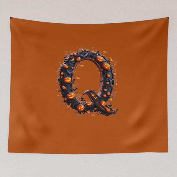 Item preview, Gothic Q Halloween Alphabet Letter Art Print for home decor and clothes  designed and sold by TheGaliyaStudio.