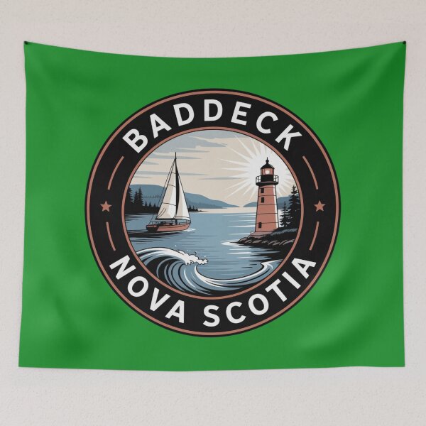 Item preview, Baddeck Nova Scotia Circular Nautical Sticker – Sailboat and Lighthouse designed and sold by Timeless Design.