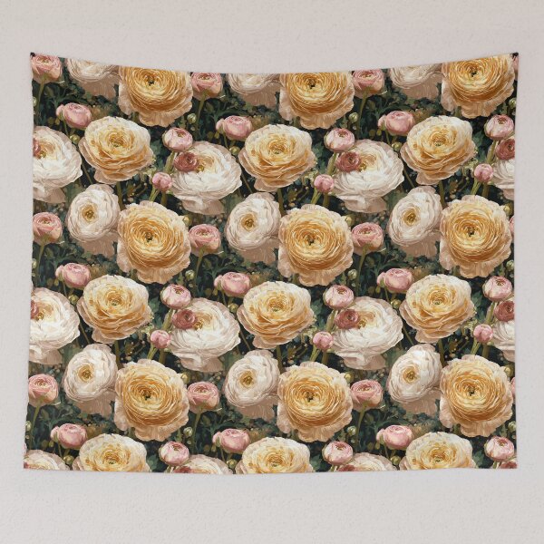 Item preview, Artistic Flourishing Ranunculus Illustration For Holiday Surprise designed and sold by RoyalStarsPatts.