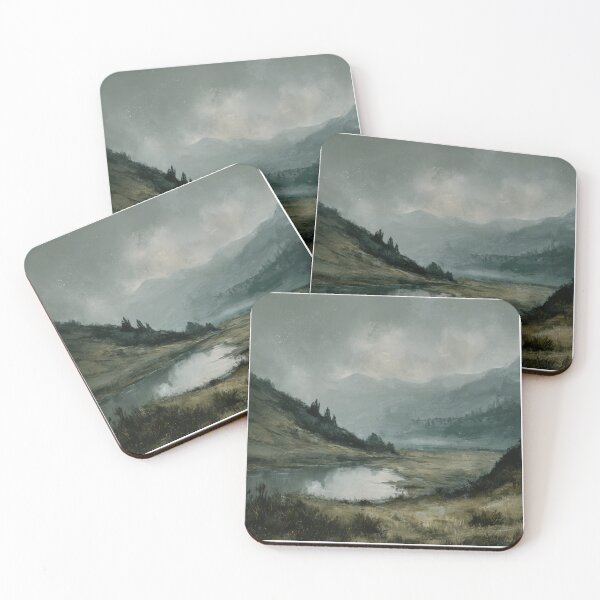 Item preview, Minimal mountain landscape painting  beautiful sky designed and sold by Artania21.