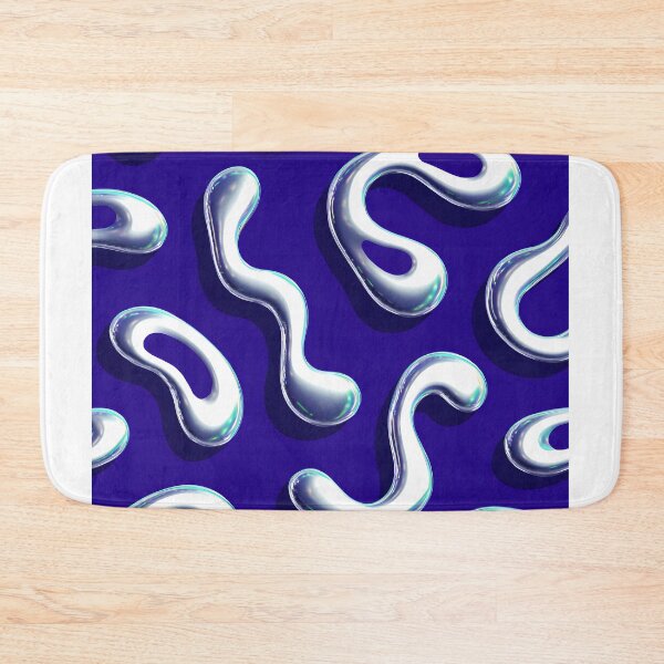 Item preview, Blue Chrome Liquid Pattern Poster | Futuristic Abstract Wall Art | Retrofuturism Y2K Design 1 designed and sold by Velvetcosmonova.