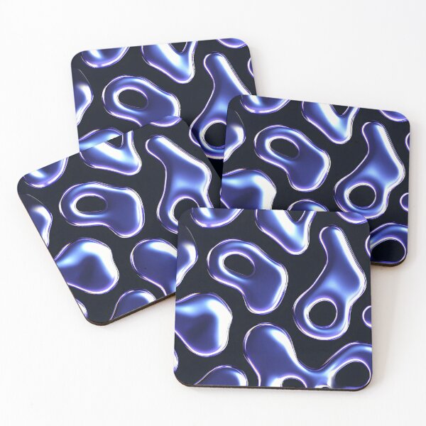 Item preview, Blue Chrome Liquid Pattern Poster | Futuristic Abstract Wall Art | Retrofuturism Y2K Design 2 designed and sold by Velvetcosmonova.