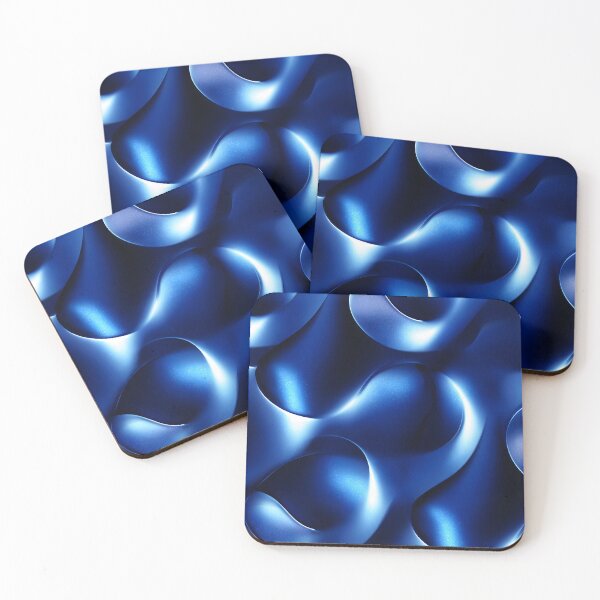 Item preview, Blue Chrome Liquid Pattern Poster | Futuristic Abstract Wall Art | Retrofuturism Y2K Design 4 designed and sold by Velvetcosmonova.