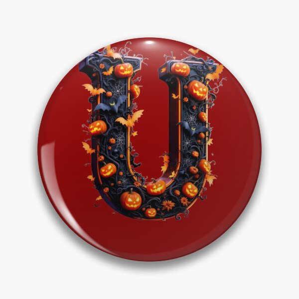 Item preview, Spooky U Halloween Alphabet Monogram, Gothic Letter Art Print for home decor and clothes  designed and sold by TheGaliyaStudio.
