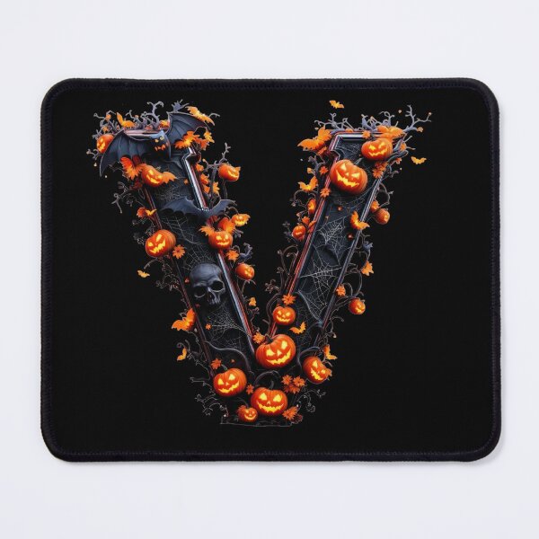 Item preview, Gothic Spooky V Halloween Alphabet Monogram, Gothic Letter Art Print for home decor and clothes  designed and sold by TheGaliyaStudio.