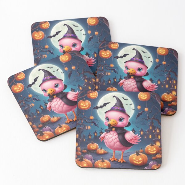 Item preview, Flamingo Halloween Spooky Cartoon Design designed and sold by NeatThingLover.
