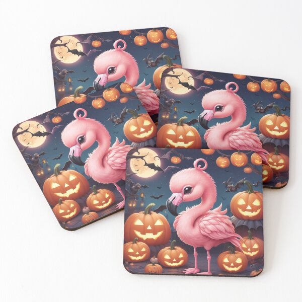 Item preview, Kawaii Halloween Flamingo Illustration designed and sold by NeatThingLover.