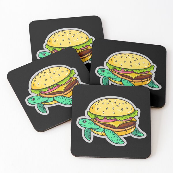 Item preview, Turtle Burger – Funny Animal Food Mashup Sticker designed and sold by MomentumbyOla.