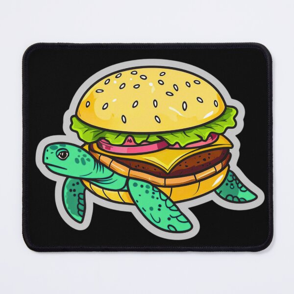Item preview, Turtle Burger – Funny Animal Food Mashup Sticker designed and sold by MomentumbyOla.