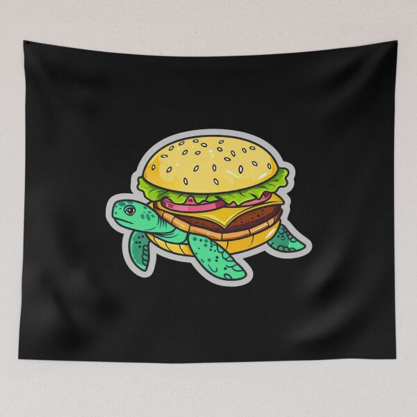 Item preview, Turtle Burger – Funny Animal Food Mashup Sticker designed and sold by MomentumbyOla.