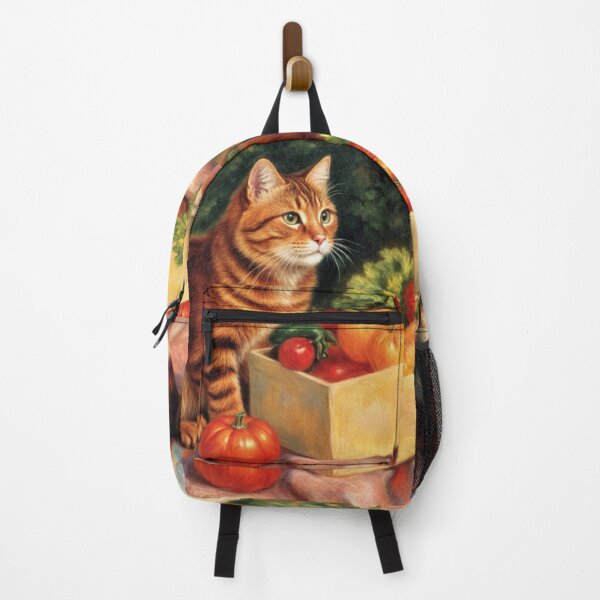 Item preview, Delightful Cat with the Autumn Harvest of Vegetables designed and sold by m-y-A-I-A-R-T-.