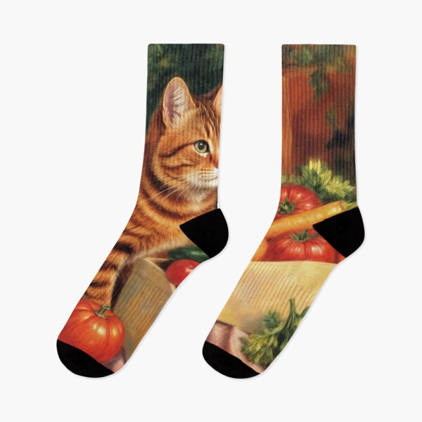 Item preview, Delightful Cat with the Autumn Harvest of Vegetables designed and sold by M-Y-A-R-T-.