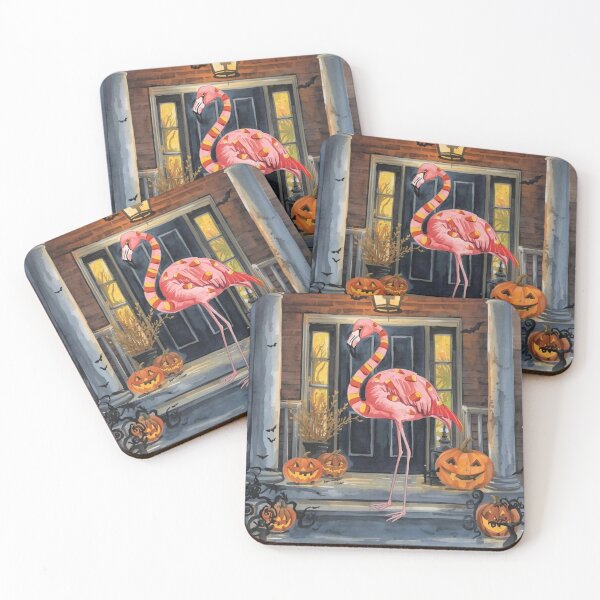 Item preview, Spooky Night Flamingo Halloween Art designed and sold by NeatThingLover.