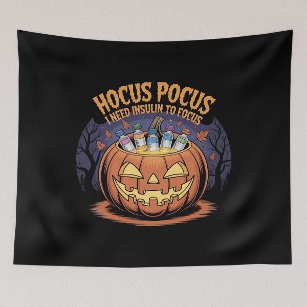 Item preview, Hocus Pocus I Need Insulin To Focus Halloween Pumpkin Design designed and sold by GlessedUp.