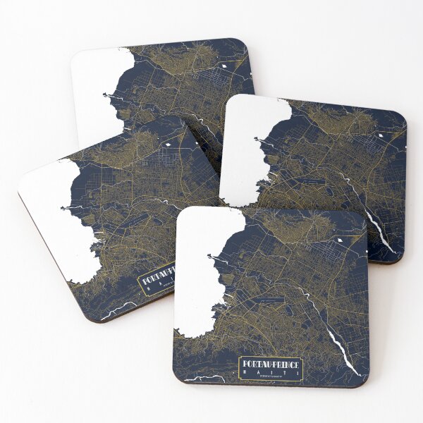 Item preview, Port-au-Prince City Map Haiti - Gold Art Deco designed and sold by deMAP.