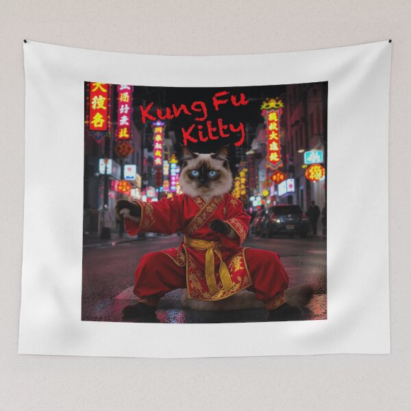 Item preview, The Kung Fu Kitty Print designed and sold by Lichentroupe63.