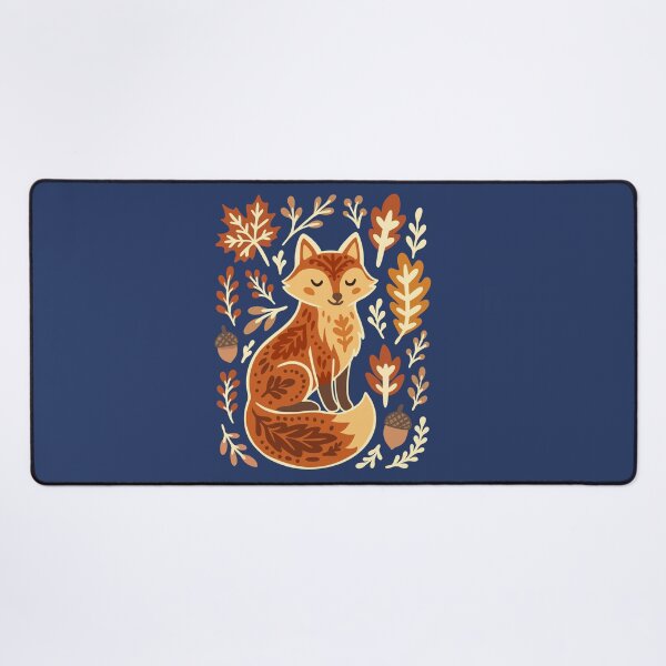 Item preview, Cozy Kawaii Fox with Autumn Leaves designed and sold by HikaryChan.