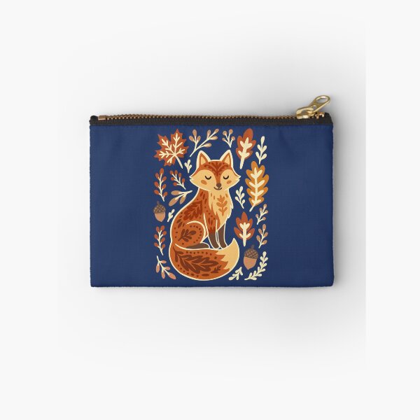 Item preview, Cozy Kawaii Fox with Autumn Leaves designed and sold by HikaryChan.
