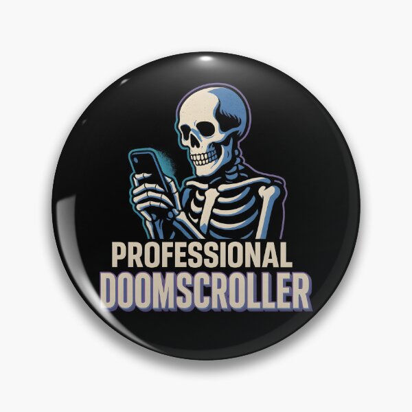 Item preview, Doomscrolling Skeleton – Funny Relatable Internet Meme Design designed and sold by Cat & Coffee Studio.