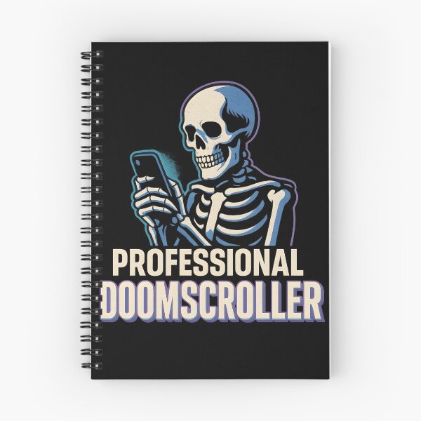 Item preview, Doomscrolling Skeleton – Funny Relatable Internet Meme Design designed and sold by Cat & Coffee Studio.