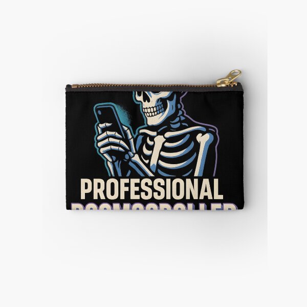 Item preview, Doomscrolling Skeleton – Funny Relatable Internet Meme Design designed and sold by Cat & Coffee Studio.