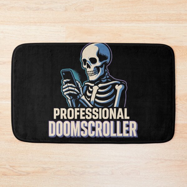 Item preview, Doomscrolling Skeleton – Funny Relatable Internet Meme Design designed and sold by Cat & Coffee Studio.