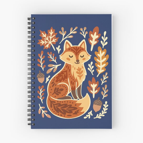 Item preview, Cozy Kawaii Fox with Autumn Leaves designed and sold by HikaryChan.
