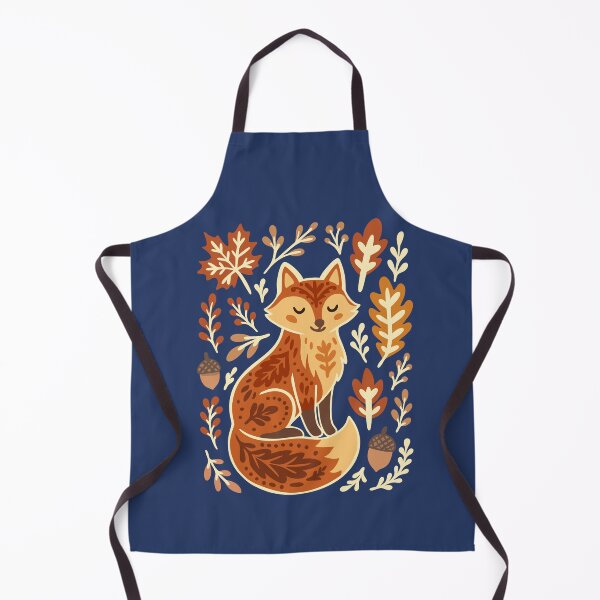Item preview, Cozy Kawaii Fox with Autumn Leaves designed and sold by HikaryChan.
