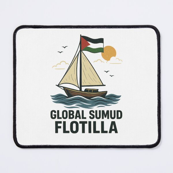 Item preview, Global Sumud Flotilla | Sailing Boat with Palestine Flag & Ocean Waves designed and sold by ✨ Daily Vibe Studio ✨.