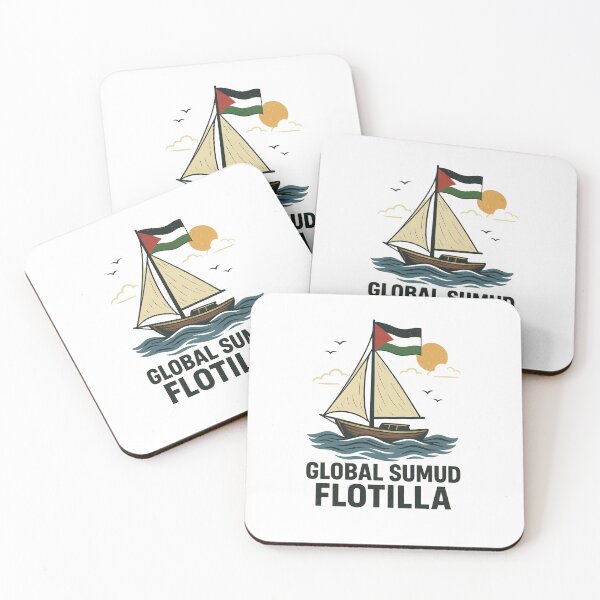 Item preview, Global Sumud Flotilla | Sailing Boat with Palestine Flag & Ocean Waves designed and sold by ✨ Daily Vibe Studio ✨.
