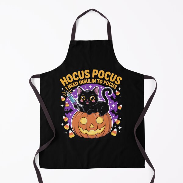 Item preview, Cute Black Cat Halloween Pumpkin – Hocus Pocus I Need Insulin To Focus designed and sold by GlessedUp.